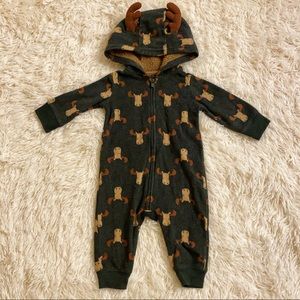 HOODED REINDEER ONESIE